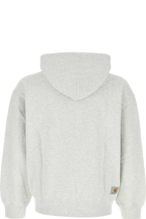 أدوات منزلية Carhartt Melange Light Grey Cotton Blend Hooded Wip Sweat Jacket
