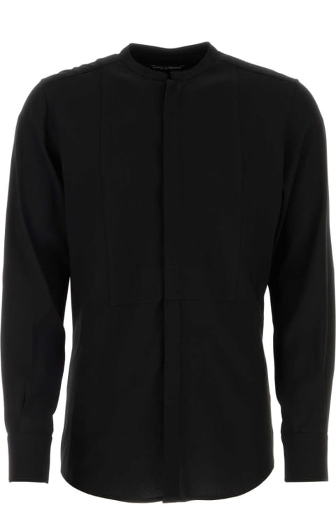 Dolce & Gabbana Shirts Sale for Men Dolce & Gabbana Black Crepe Shirt