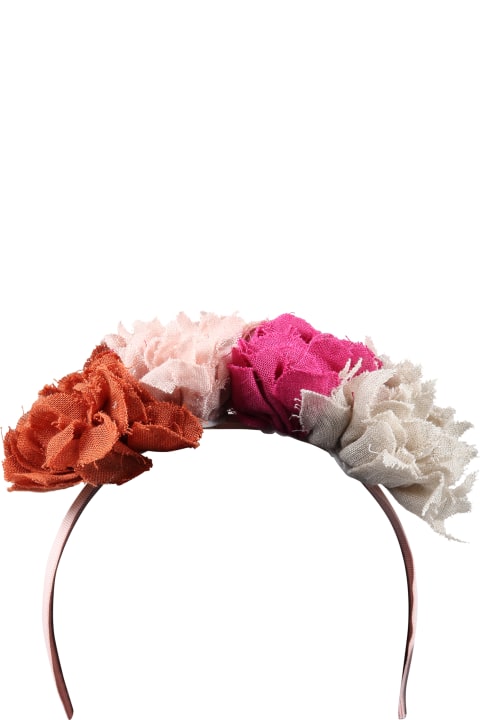 Multicolor Headband For Girl With Floral Applications