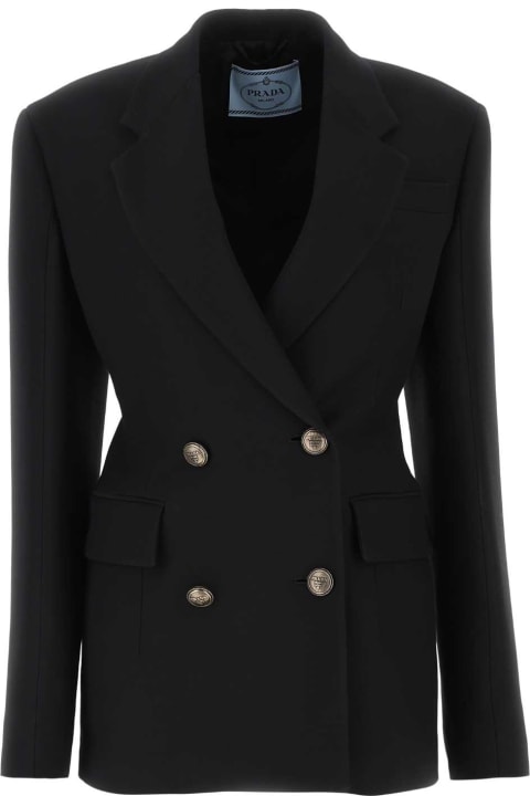 Prada Coats & Jackets for Women Prada Black Wool Blend Blazer
