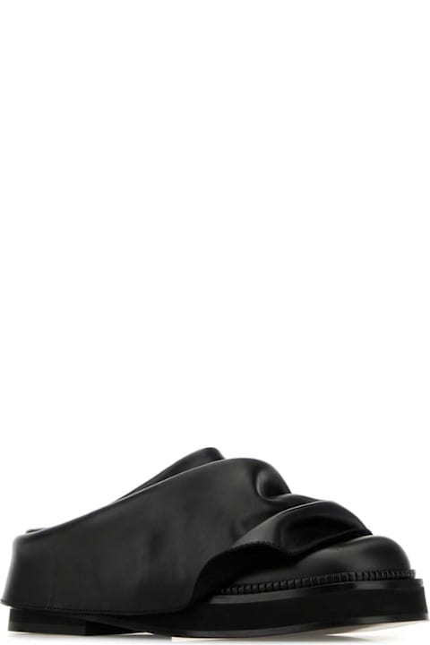 The Attico الصنادل لـ السيدات The Attico Black Leather Mini Robin Slippers