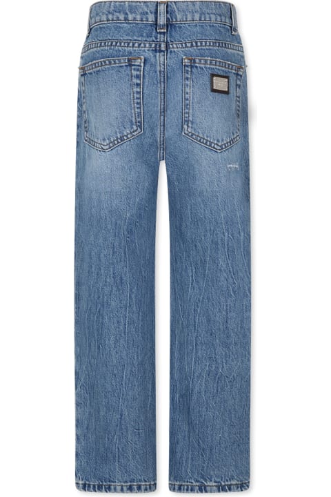 Homeware Dolce 
Gabbana Blue Jeans For Boy With Logo