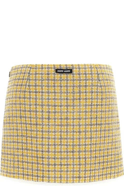 Homeware Miu Miu Two-tone Bouclã© Mini Skirt