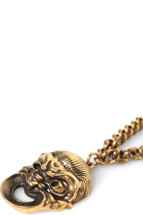 Necklaces for Women Etro Gold Theater Mask Necklace