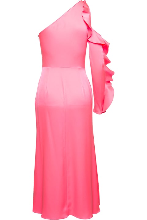 David Koma Dresses for Women David Koma Pink Monoshoulder Dress With Ruches Detailing In Acetate Woman