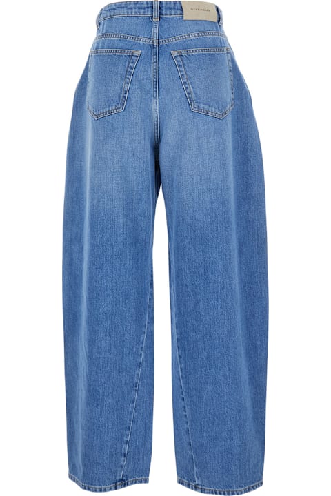 Givenchy Jeans for Women Givenchy Blue Jeans With Logo Patch On The Rear And Wide Leg In Denim Woman