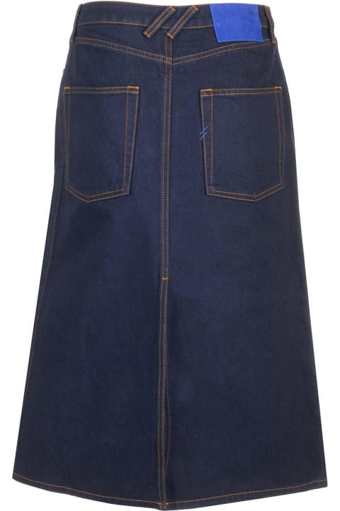 Skirts for Women Burberry Japanese Front-slit Denim Midi Skirt