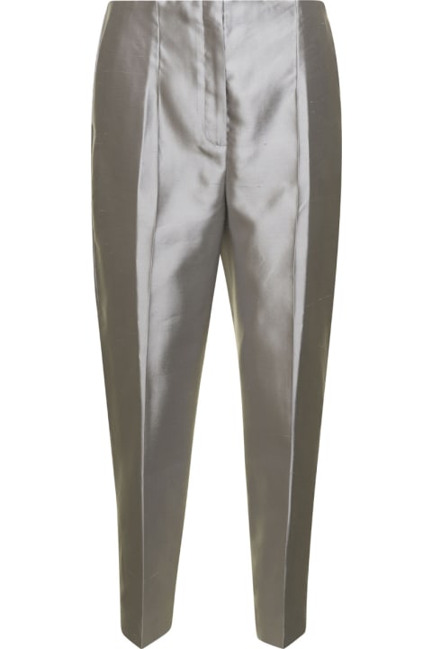 Theory Clothing for Women Theory Grey Cigarette Pants In Silk Woman