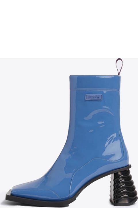 Gaia Astro Blue patent leather heeled ankle boots - GAIA ASTRO