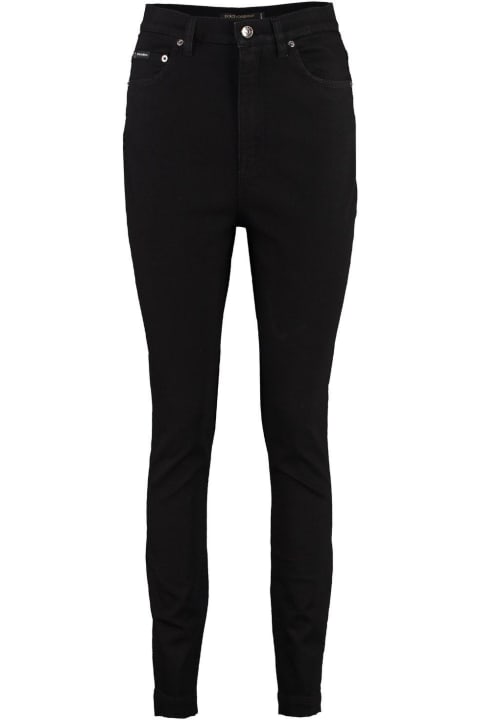Dolce & Gabbana Pants & Shorts for Women Dolce & Gabbana Logo Patch Slim-cut Jeans