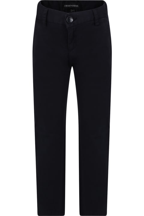 Bottoms for Boys Emporio Armani Blue Trousers For Boy With Logo