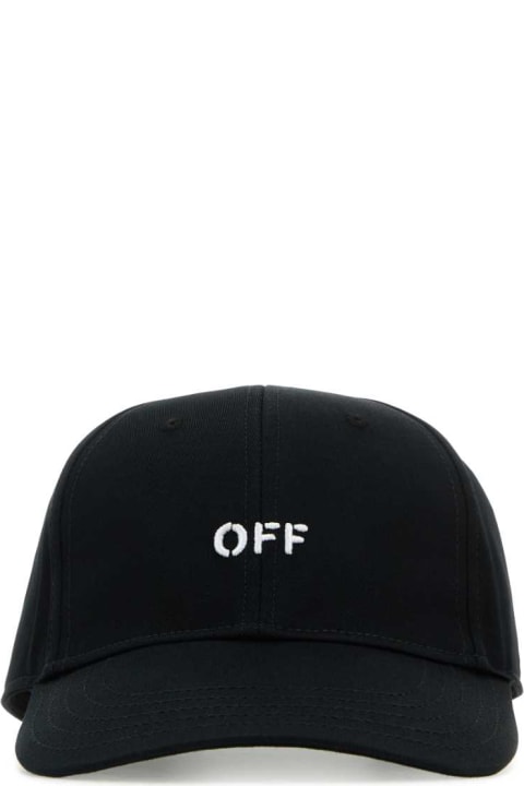 Off-White Hats for Men Off-White Black Cotton Baseball Cap