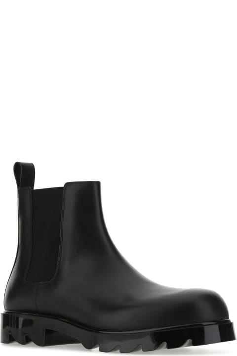 Boots for Men Bottega Veneta Black Leather Strut Boots