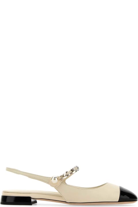 Miu Miu Flat Shoes for Women Miu Miu Ivory Leather Ballerinas