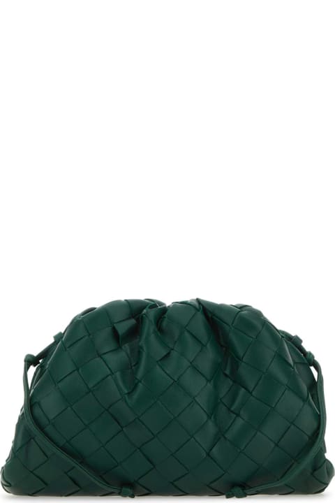 Bottega Veneta Bags for Women Bottega Veneta Bottle Green Nappa Leather Mini Pouch Crossbody Bag