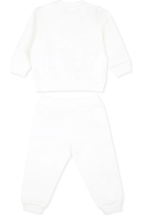 Bottoms for Baby Boys Moschino Ivory Suit For Baby Boy With Teddy Bear