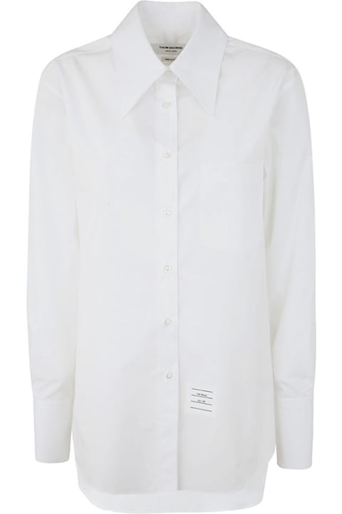 Fashion for Women Thom Browne Exaggerated Easy Fit Point Collar Shirt In Poplin