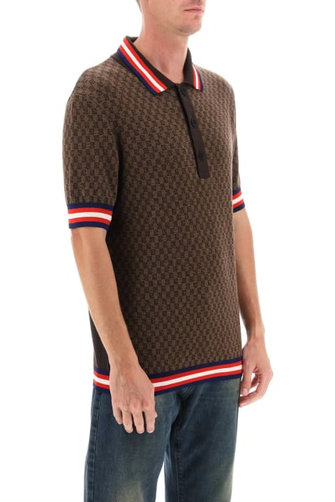 Topwear for Men Balmain Mini Monogram Jacquard Polo Shirt