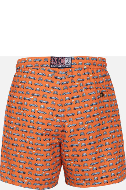 Homeware MC2 Saint Barth Man Lightweight Fabric Swim-shorts Lighting Micro Fantasy With Cars Print