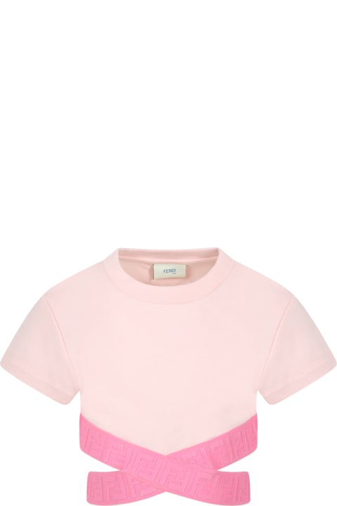 Pink T-shirt For Girl With Fuchsia Ff