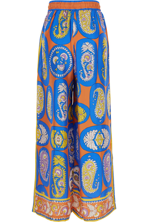 ウィメンズ ALEMAISのウェア ALEMAIS 'luis' Multicolor Pants With All-over Graphic Print In Silk Woman