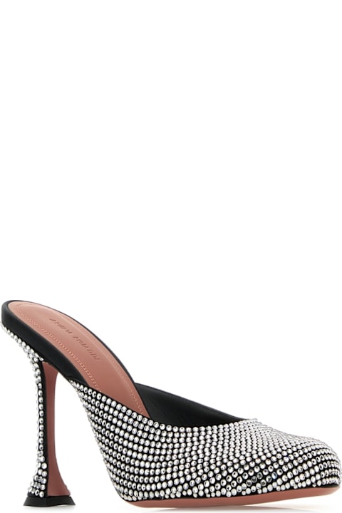 أدوات منزلية Amina Muaddi Embellished Satin Iris Mules