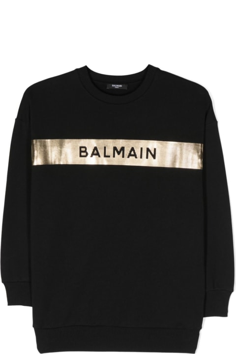 Balmain Sweaters & Sweatshirts for Women Balmain Balmain Felpa Nera In Cotone Bambino