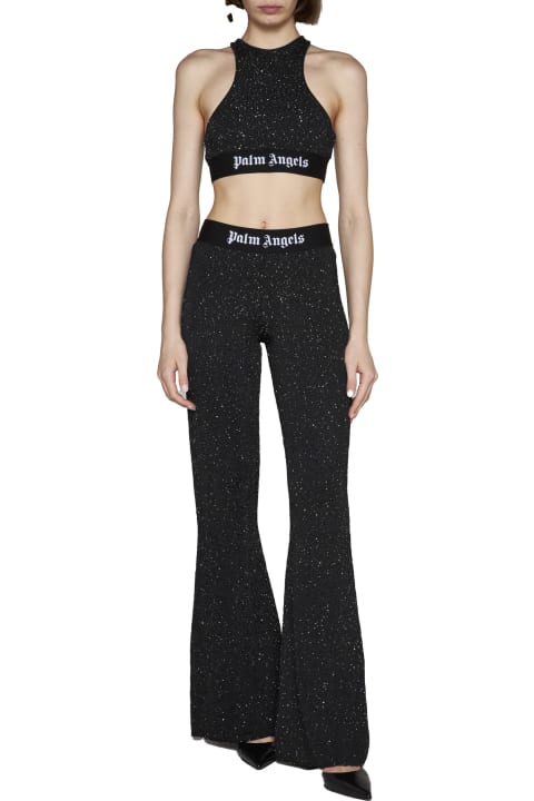 Palm Angels Pants & Shorts for Women Palm Angels Soiree Knit Logo Trousers