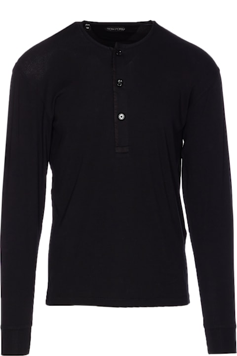 Homeware Tom Ford Ribbed Longsleeves Henley T-shirt
