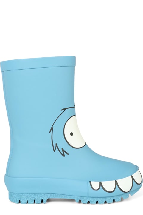 Homeware Stella McCartney Kids Light Blue Rain Boots For Boy With Yeti Print