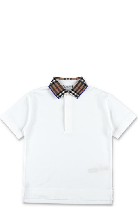 Burberry قمصان بياقة دائرية وقمصان البولو لـ أولاد Burberry Kid - Check Collar Polo Shirt