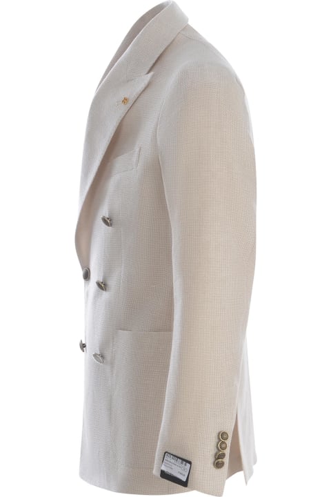 Tagliatore Coats & Jackets for Men Tagliatore Double-breasted Jacket Tagliatore Made Of Virgin Wool And Linen Blend
