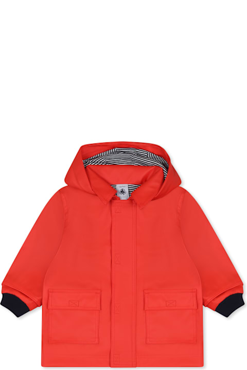 Petit Bateau Coats & Jackets for Baby Girls Petit Bateau Red Raincoat For Babykids