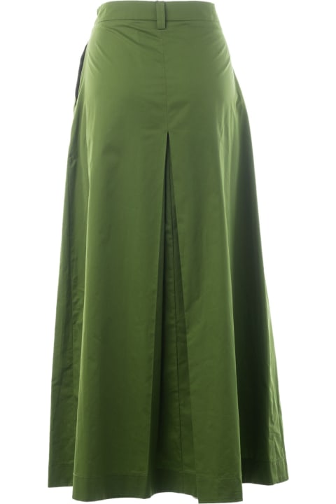 Long Green Wide Skirt