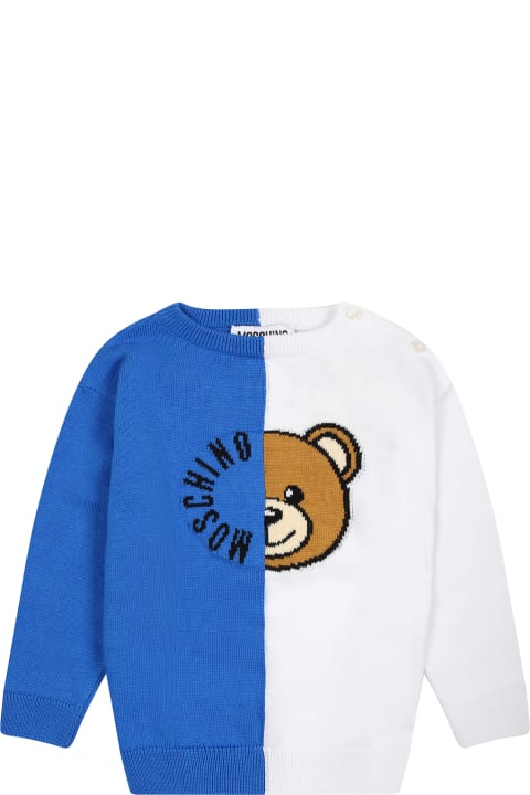 Moschino Sweaters & Sweatshirts for Baby Girls Moschino Multicolor Sweater For Baby Boy With Teddy Bear