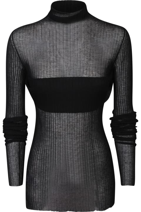 Quira Sweaters for Women Quira Elegant Sheer Top In Black