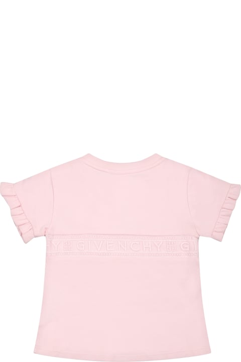 Pink T-shirt  For Baby Girl With Logo