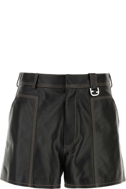 Pants for Men Fendi Black Leather Shorts