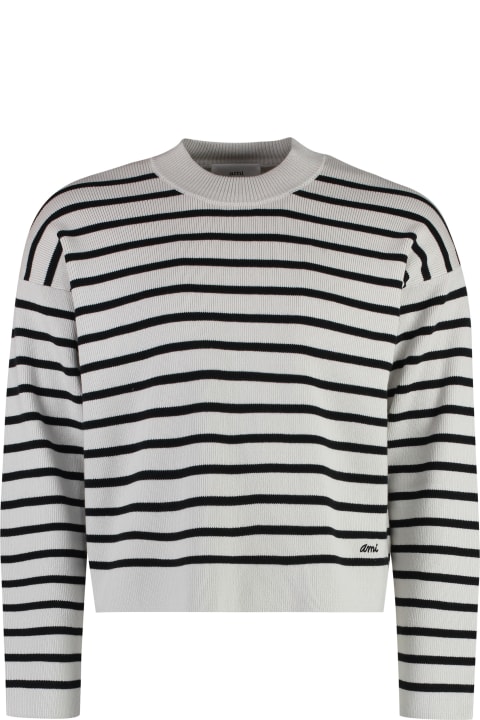 Sweaters for Men Ami Alexandre Mattiussi Striped Crew-neck Sweater