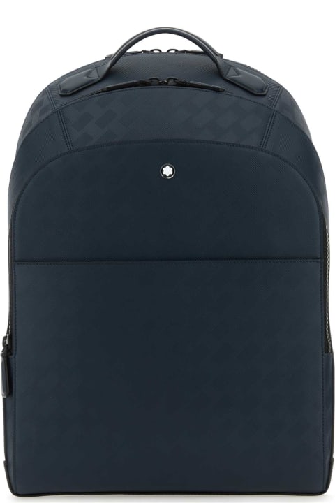 Montblanc Backpacks for Men Montblanc Blue Leather Extreme 3.0 Backpack