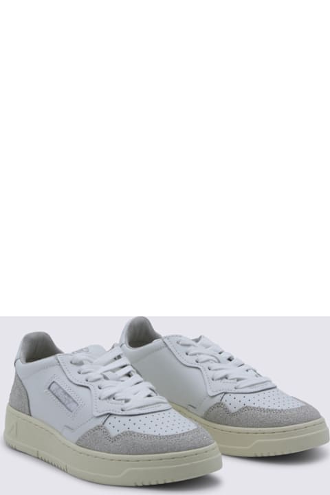 Autry White And Grey Leather Sneakers