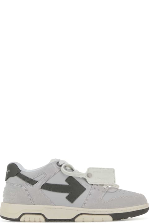 Off-White Grey Fabric And Suede Out Of Office Sneakers