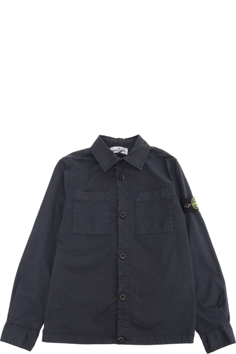 Sale for Boys Stone Island Junior Denim Black Jacket