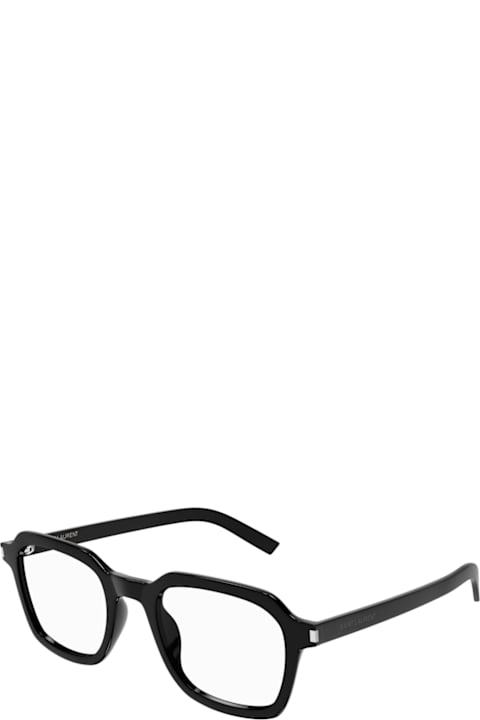 نظارات لـ القسم الرجالي Saint Laurent Eyewear Saint Laurent Sl 715 Slim Opt Linea Corner Angle 001 Black Trasparent Glasses