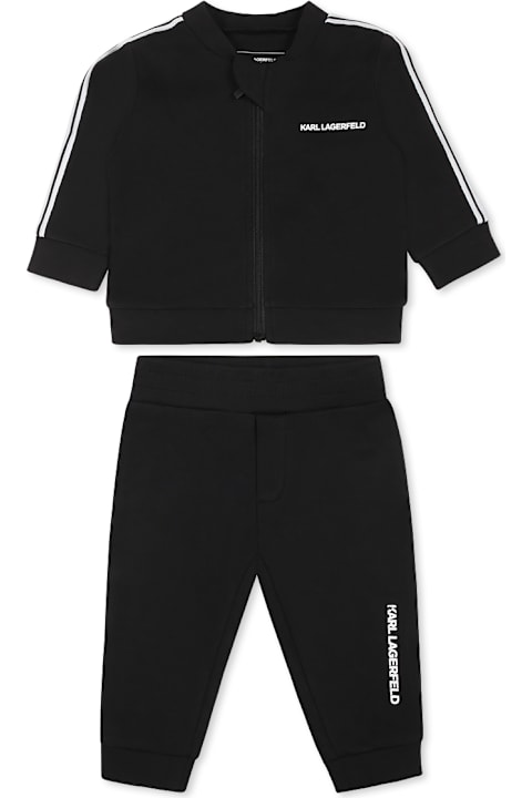 Karl Lagerfeld Kids Clothing for Baby Boys Karl Lagerfeld Kids Black Suit For Babykids With Karl Lagerfeld Print