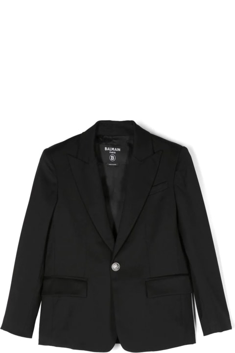 Coats & Jackets for Girls Balmain Balmain Jackets Black