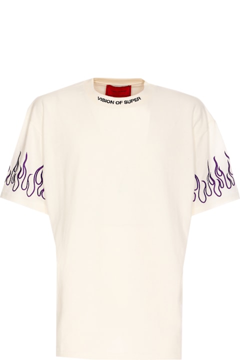 Vision of Super for Men Vision of Super T-shirt With Embroidered Flames And Logo