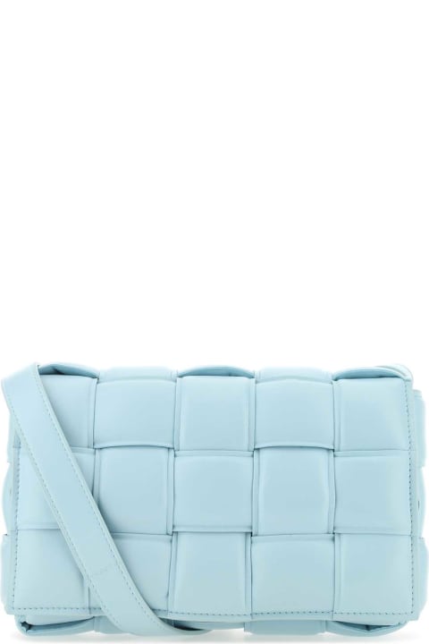 Bottega Veneta Bags for Women Bottega Veneta Light-blue Nappa Leather Small Padded Cassette Crossbody Bag