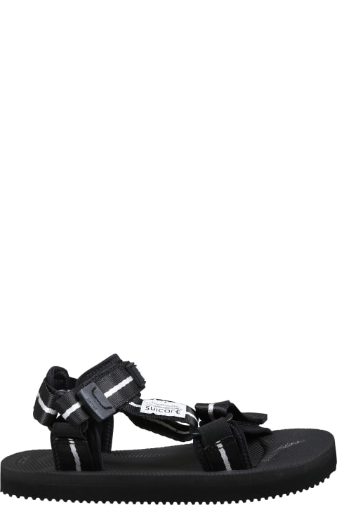 Shoes for Boys Palm Angels Black Sandals For Kids With Logo