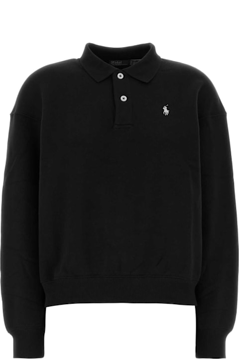 Polo Ralph Lauren Black Cotton Blend Polo Shirt